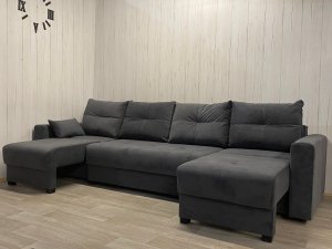 Диван Комфорт-6 (2+1К+1К) НПБ, велюр Monaco 7 grafit в Чернушке - chernushka.magazin-mebel74.ru | фото