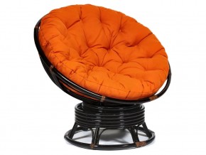 Кресло-качалка Papasan w 23/01 B с подушкой Antique brown, ткань Оранжевый в Чернушке - chernushka.magazin-mebel74.ru | фото