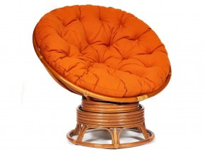 Кресло-качалка Papasan w 23/01 B с подушкой Cognac, ткань Оранжевый в Чернушке - chernushka.magazin-mebel74.ru | фото