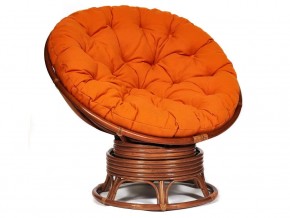 Кресло-качалка Papasan w 23/01 B с подушкой Pecan, ткань Оранжевый в Чернушке - chernushka.magazin-mebel74.ru | фото