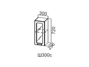 Ш300с/720 Шкаф навесной 300/720 (со стеклом) в Чернушке - chernushka.magazin-mebel74.ru | фото