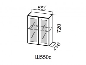 Ш550с/720 Шкаф навесной 550/720 (со стеклом) в Чернушке - chernushka.magazin-mebel74.ru | фото