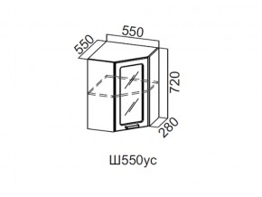 Ш550ус/720 Шкаф навесной 550/720 (угловой со стеклом) в Чернушке - chernushka.magazin-mebel74.ru | фото