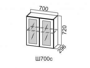 Ш700с/720 Шкаф навесной 700/720 (со стеклом) в Чернушке - chernushka.magazin-mebel74.ru | фото