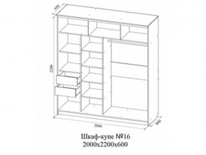 Шкаф-купе №16 (2,0м) в Чернушке - chernushka.magazin-mebel74.ru | фото